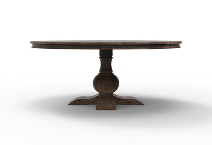 Marcia 72" Acacia Round Dining Table - Natural + Smoke