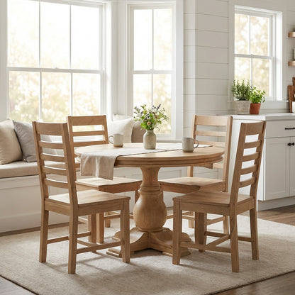 Marcia 53" Acacia Round Dining Table - New White Wash