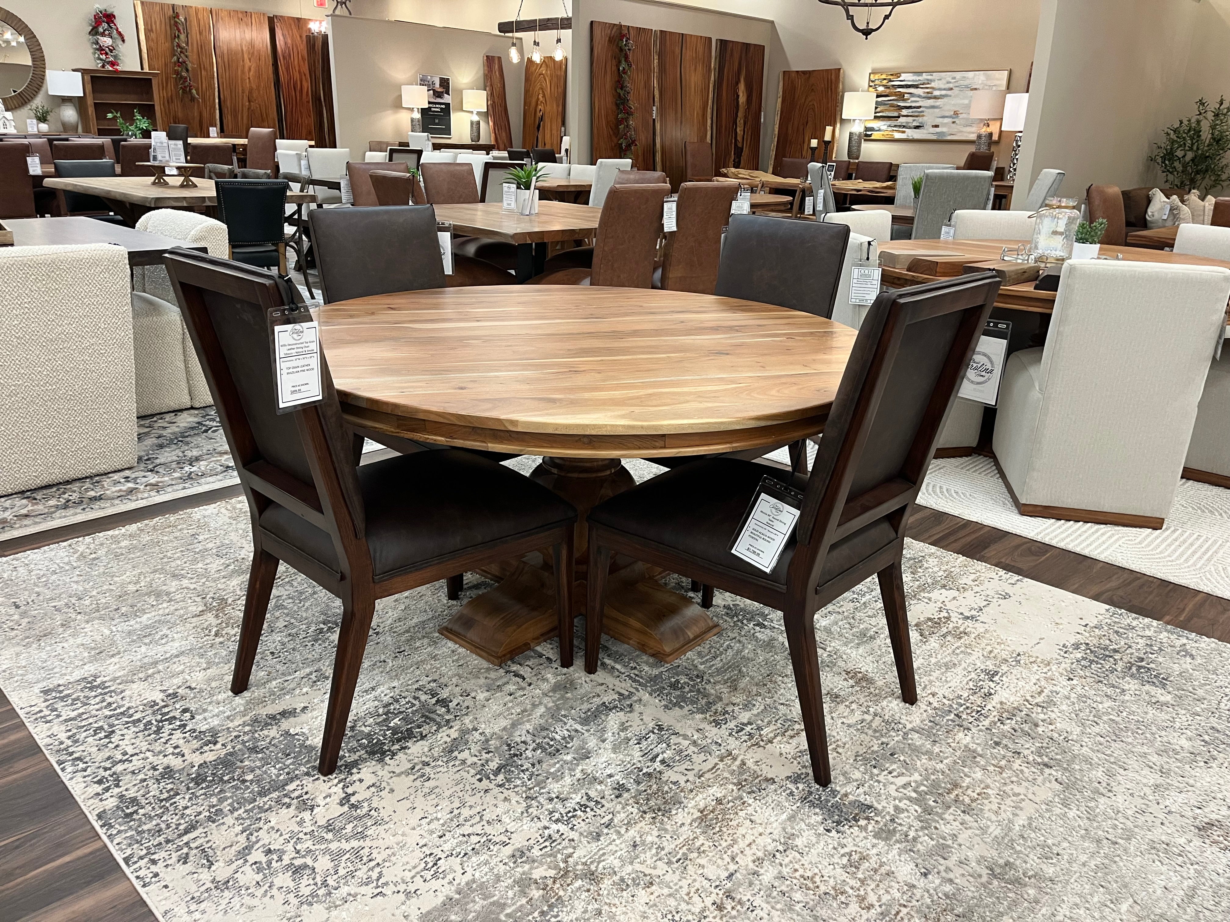 Marcia 60" Acacia Round Dining Table - Natural