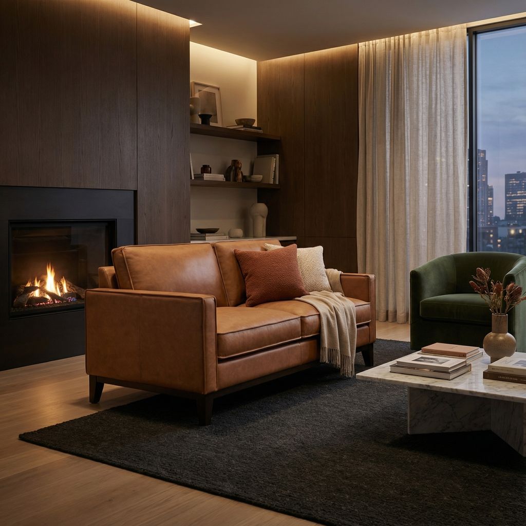 Willis 59" Top Grain Leather 2 Cushion Loveseat - Monza Chestnut