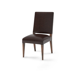 Willis Top Grain Leather Dining Chair -  Tobacco + Natural & Black