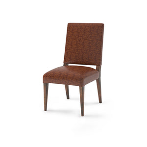 Willis Top Grain Leather Dining Chair -  Whiskey + Natural & Black