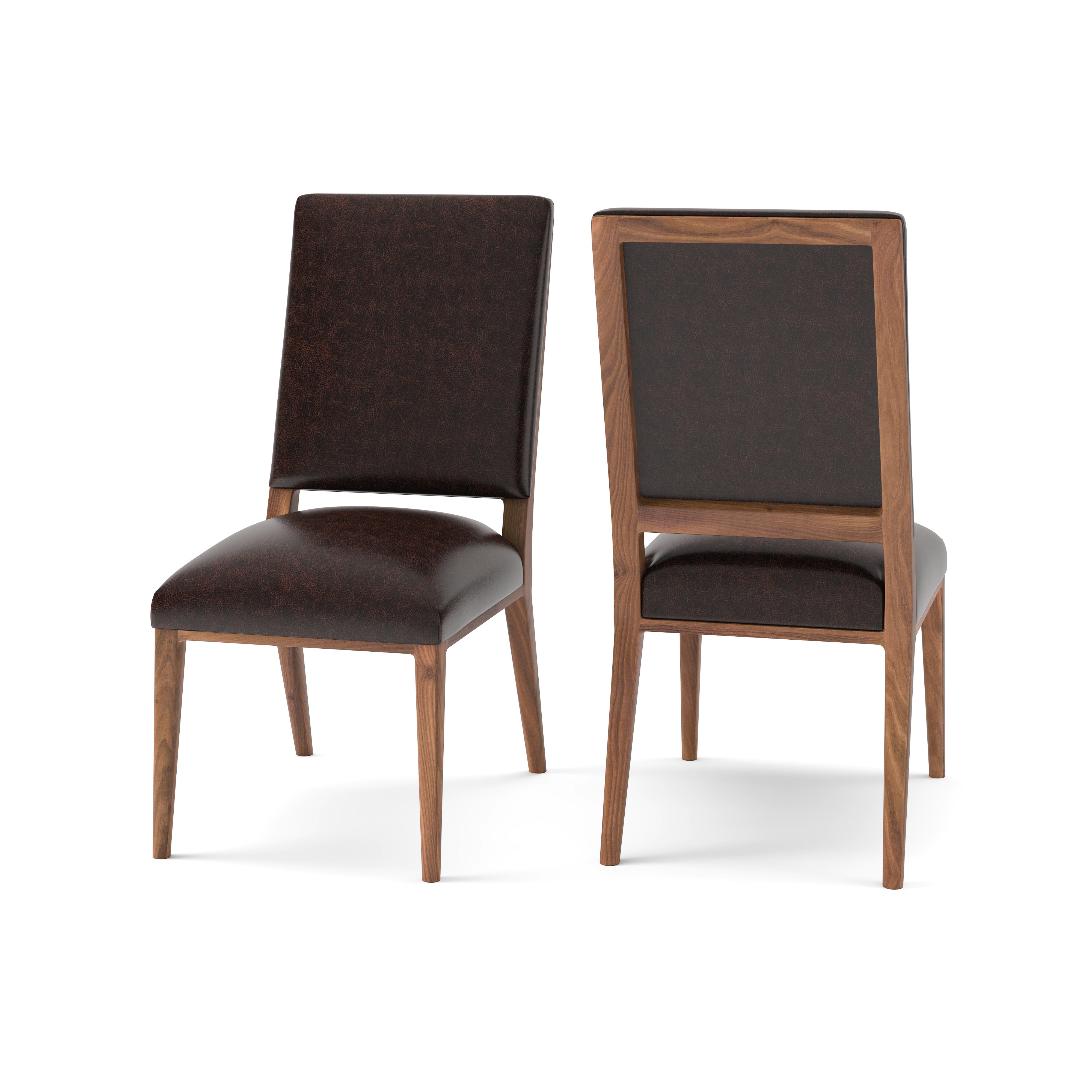 Willis Deconstructed Top Grain Leather Dining Chair -  Tobacco + Natural