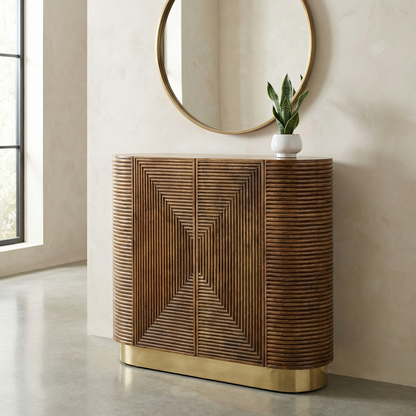Wilson 40" 2 Door Cabinet - Walnut + Brass