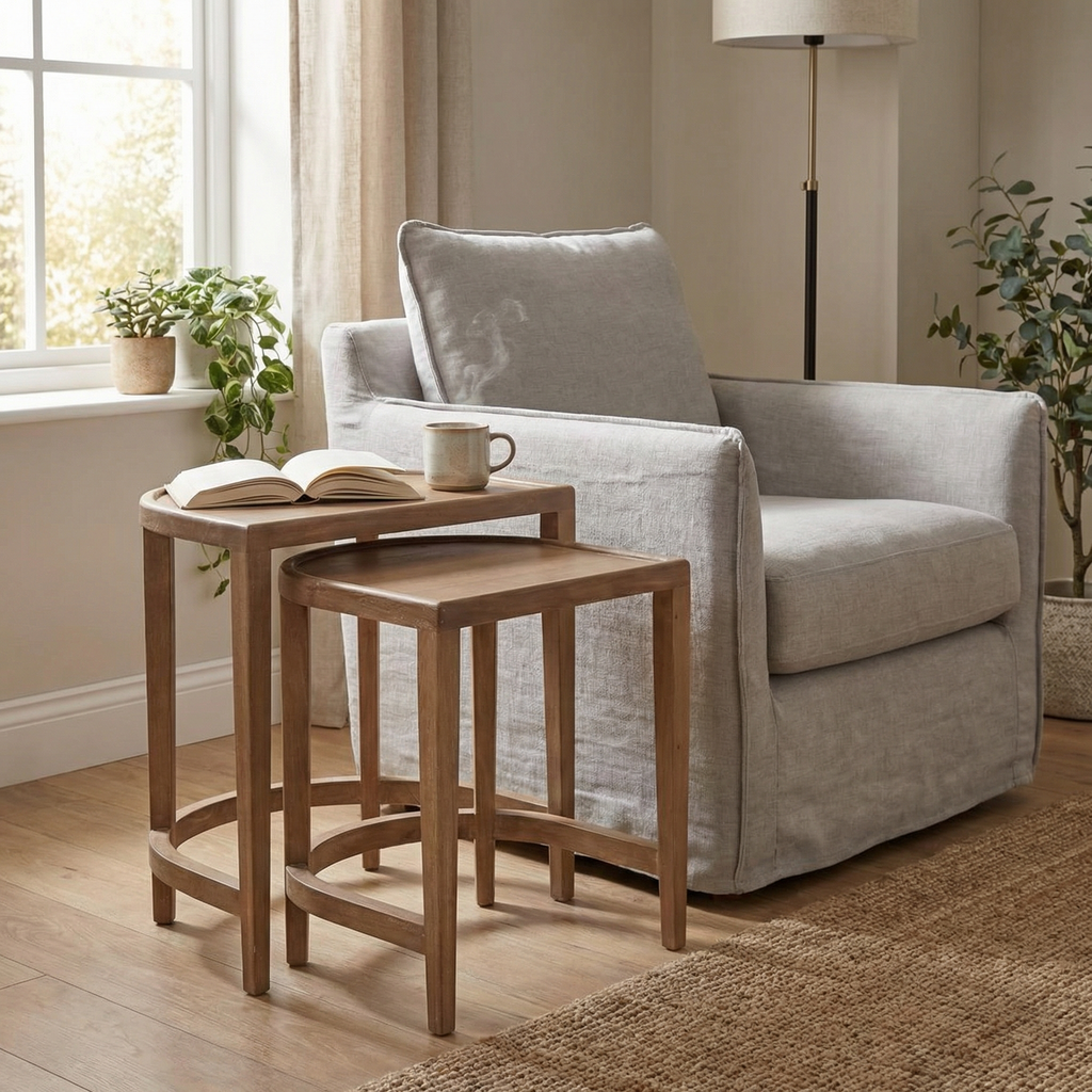 Wren 24" Mahogany Nesting End Tables - Sandbar