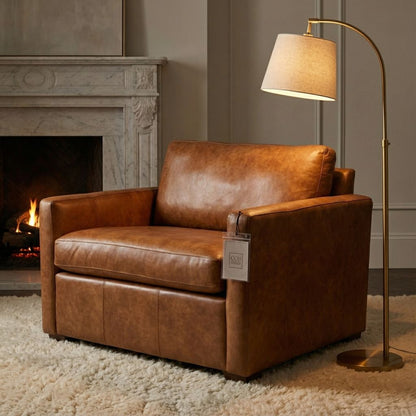 Wyatt 50" Wide Track Arm Top Grain Leather Chair - Desert Sand