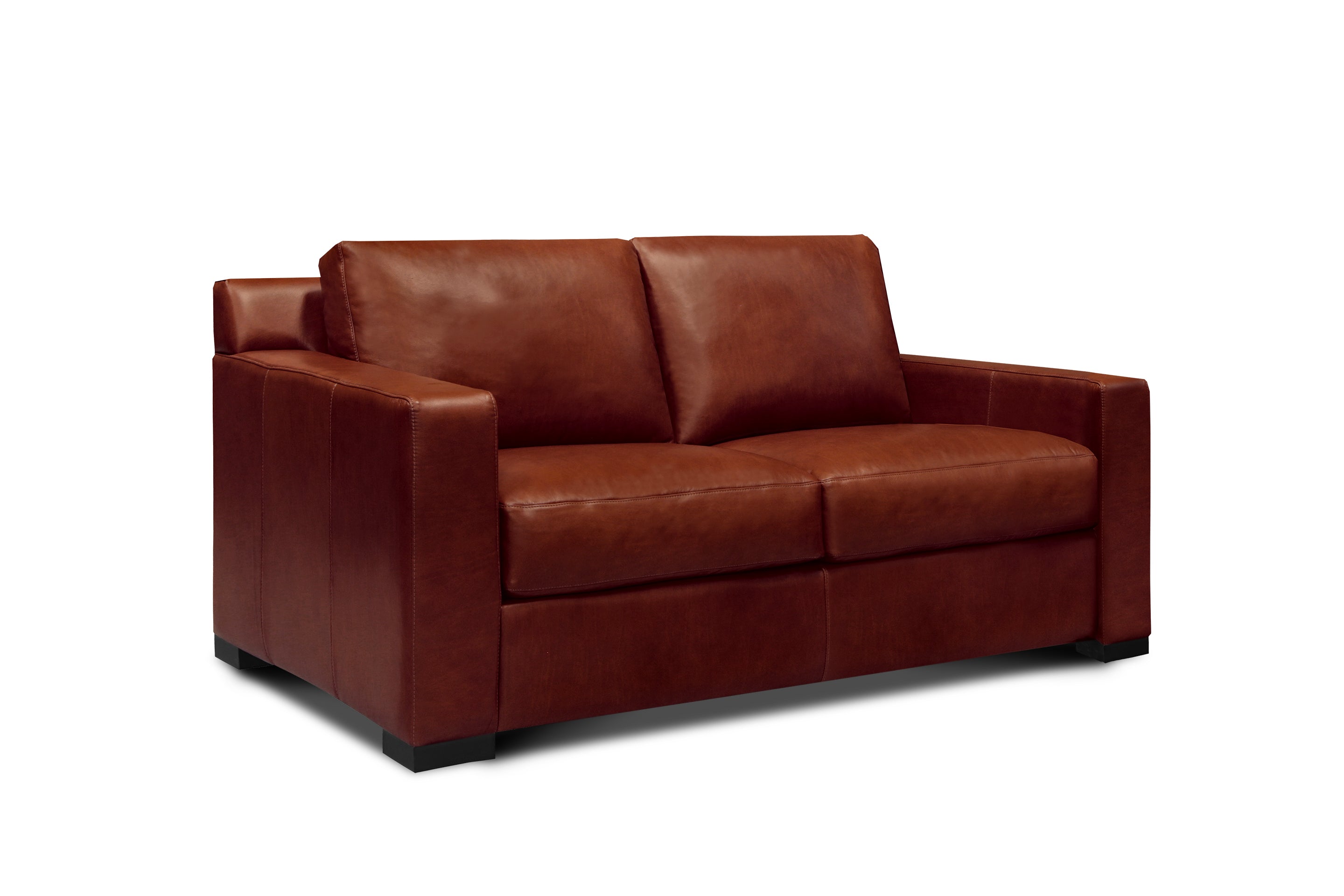 Mason 64" 2 Cushion Top Grain Leather Loveseat - Soleil Ember
