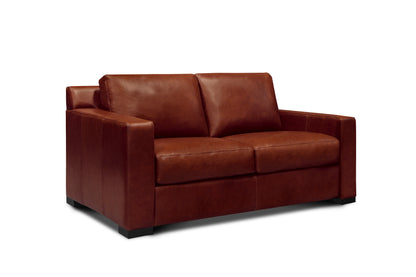 Mason 64" 2 Cushion Top Grain Leather Loveseat - Soleil Ember