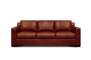 Mason 89" 3 Cushion Top Grain Leather Sofa - Soleil Ember