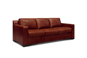 Mason 89" 3 Cushion Top Grain Leather Sofa - Soleil Ember