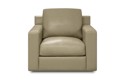Mason 39" Top Grain Leather Swivel Chair - Boca Taupe