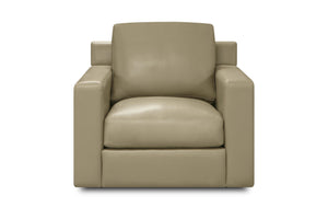 Mason 39" Top Grain Leather Swivel Chair - Boca Taupe