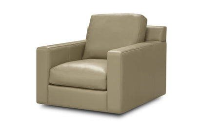 Mason 39" Top Grain Leather Swivel Chair - Boca Taupe