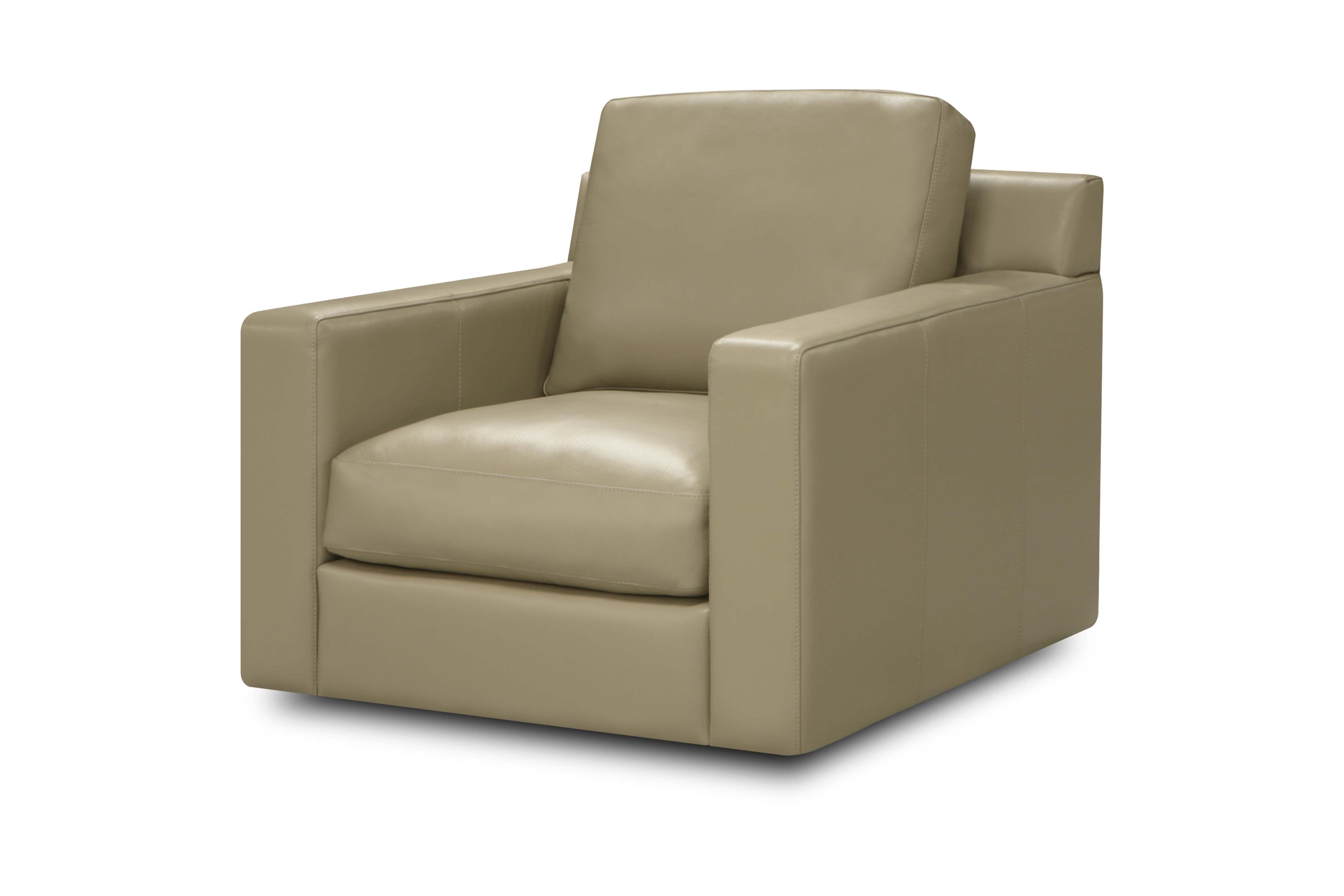 Mason 39" Top Grain Leather Swivel Chair - Boca Taupe