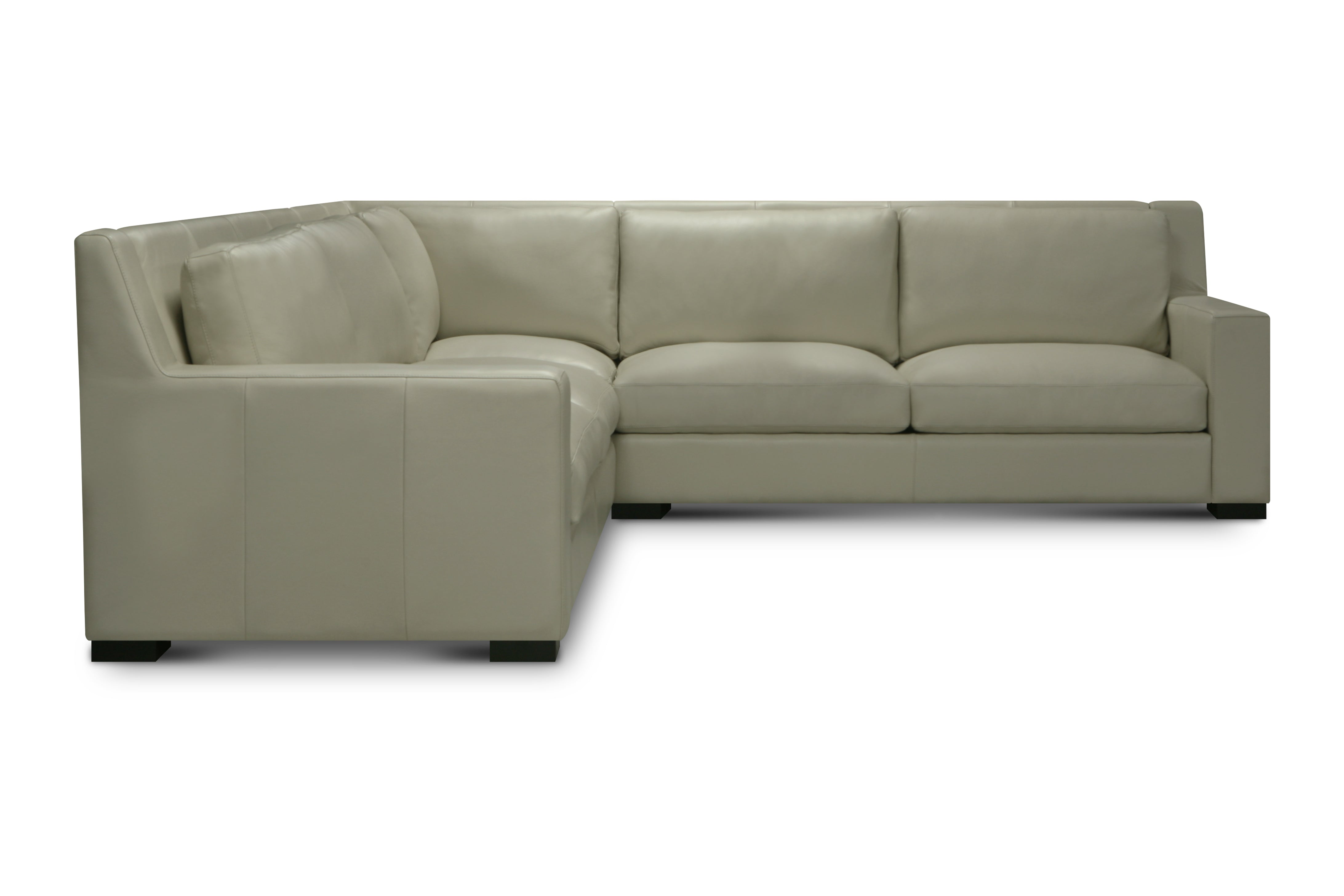 Nathan 122" x 122" 5 Cushion Wedge Corner Top Grain Leather Sectional - Napa Sand