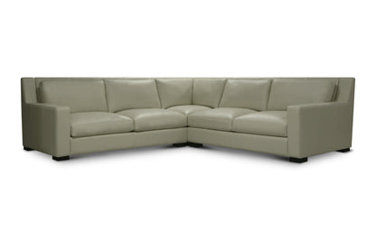 Nathan 122" x 122" 5 Cushion Wedge Corner Top Grain Leather Sectional - Napa Sand