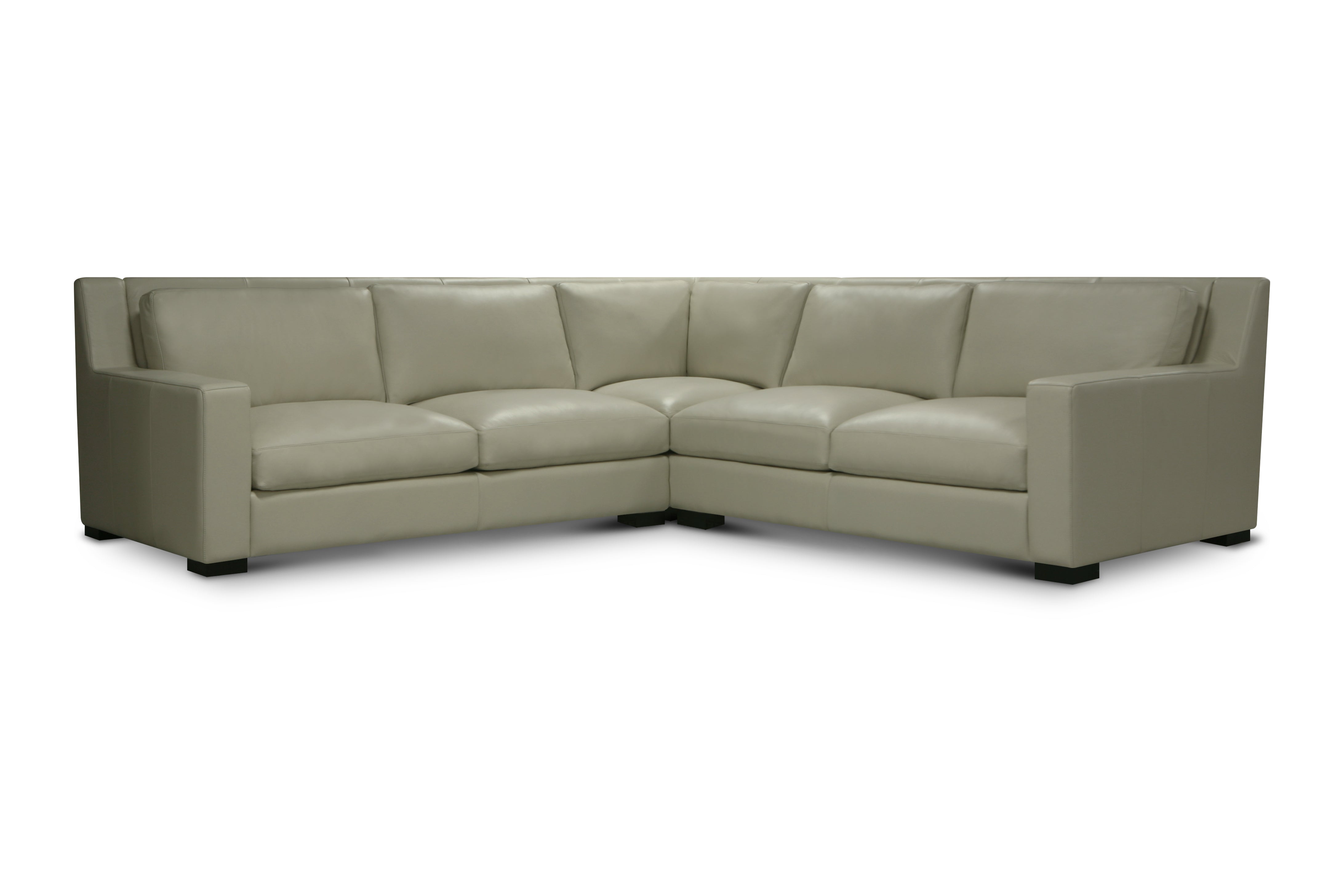 Nathan 122" x 122" 5 Cushion Wedge Corner Top Grain Leather Sectional - Napa Sand