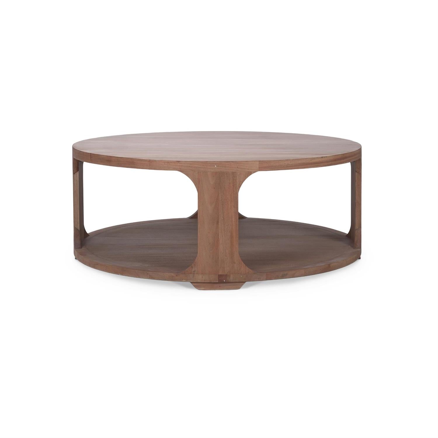 Farah 48" Mahogany Round Coffee Table - Fruitwood