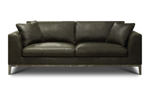 Oliver 92" Top Grain Leather 2 Cushion Sofa - Napa Iron