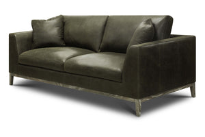 Oliver 92" Top Grain Leather 2 Cushion Sofa - Napa Iron