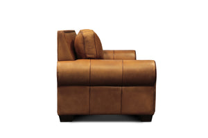 Wallace 92" Top Grain Leather 3 Cushion Sofa - Diva Mustang