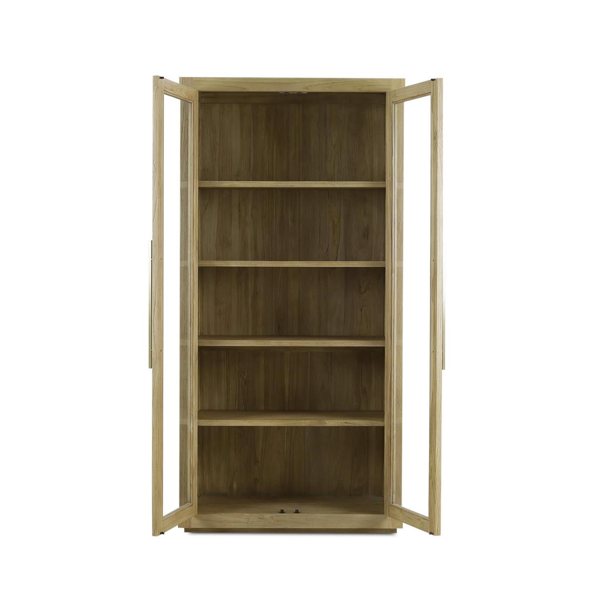 Soren 45" Teak 2 Glass Door Cabinet - Natural