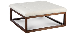 Bradley 36" Square Wood Frame Ottoman Coffee Table