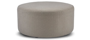 Penelope Express Ship 36" Round Top Grain Leather Ottoman - Smokehouse Brown