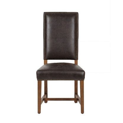 Dominic Top Grain Leather Dining Chair - Tobacco + Earth