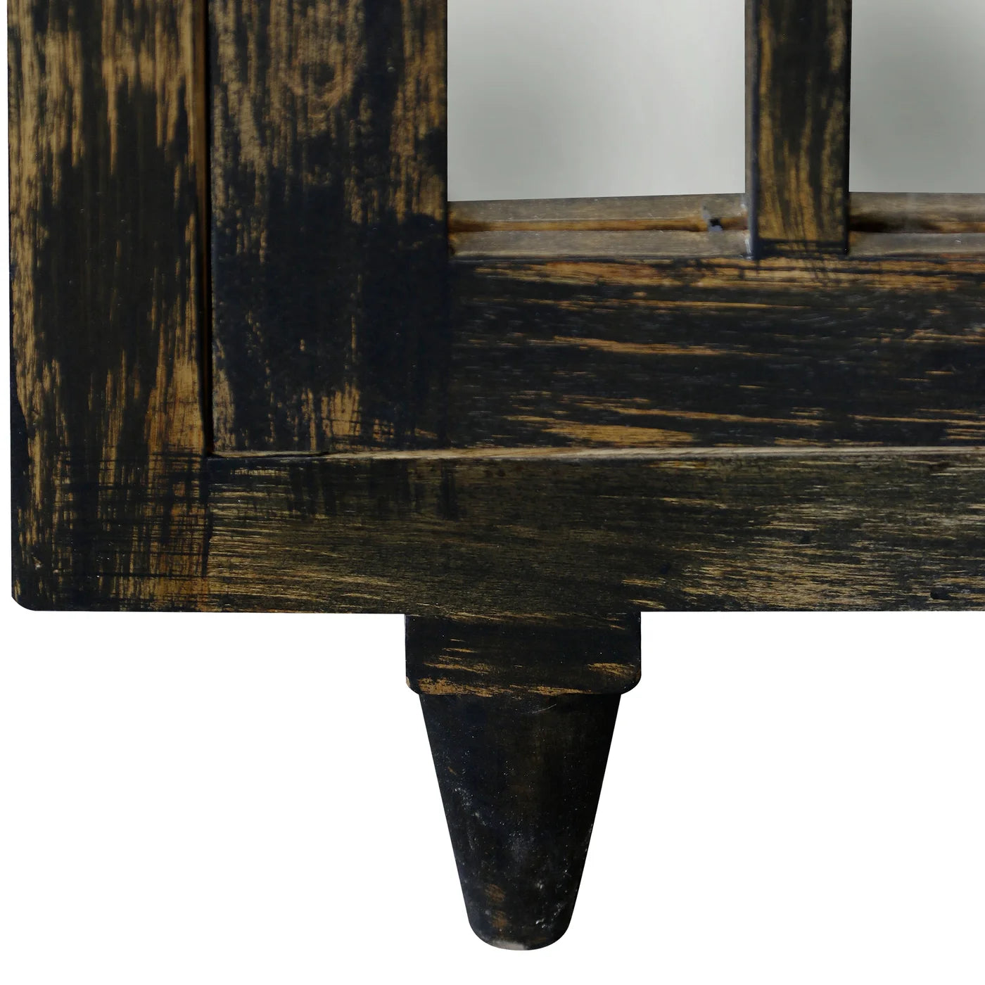 Malone 80" 4 Door Antique Mirror Sideboard - Matte Black