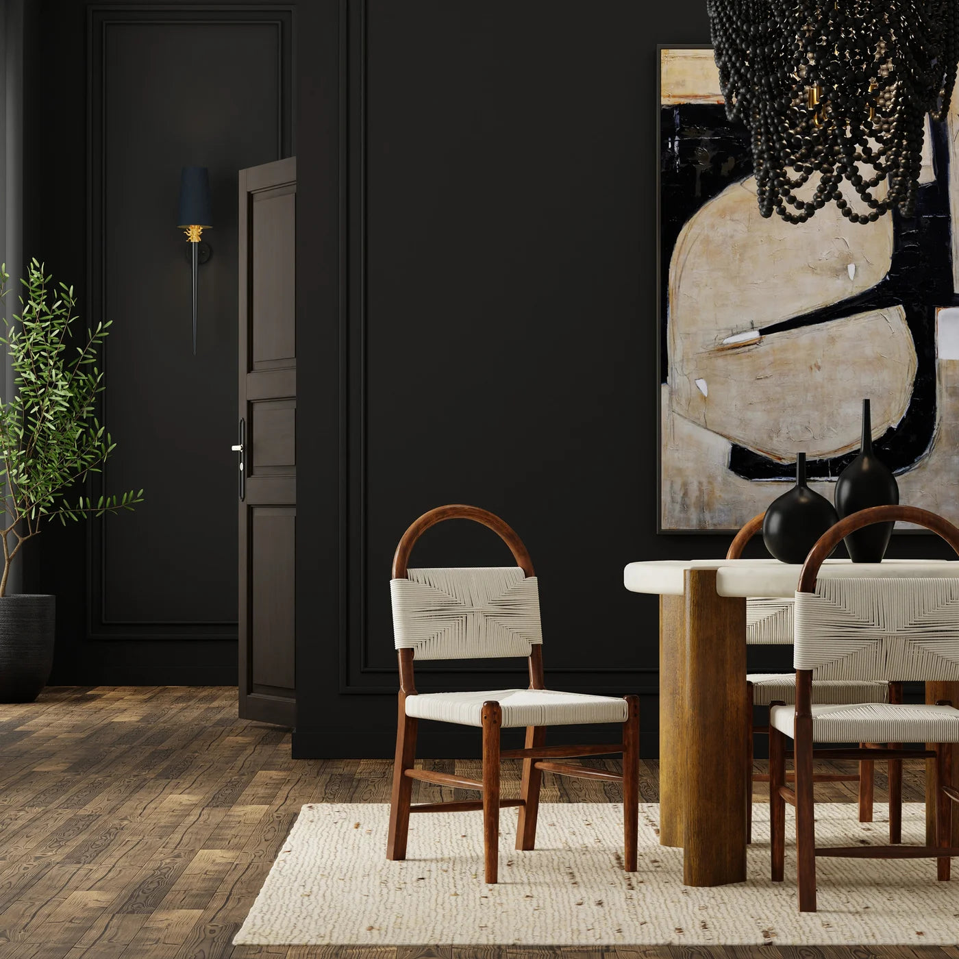 Tilda 37" Dining Chair - Cream Rope