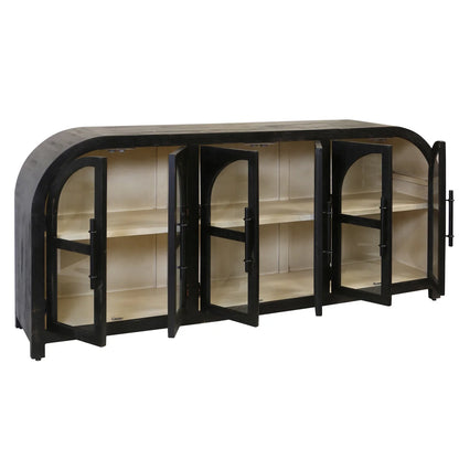 Nadine 90" 6 Door Sideboard - Matte Black