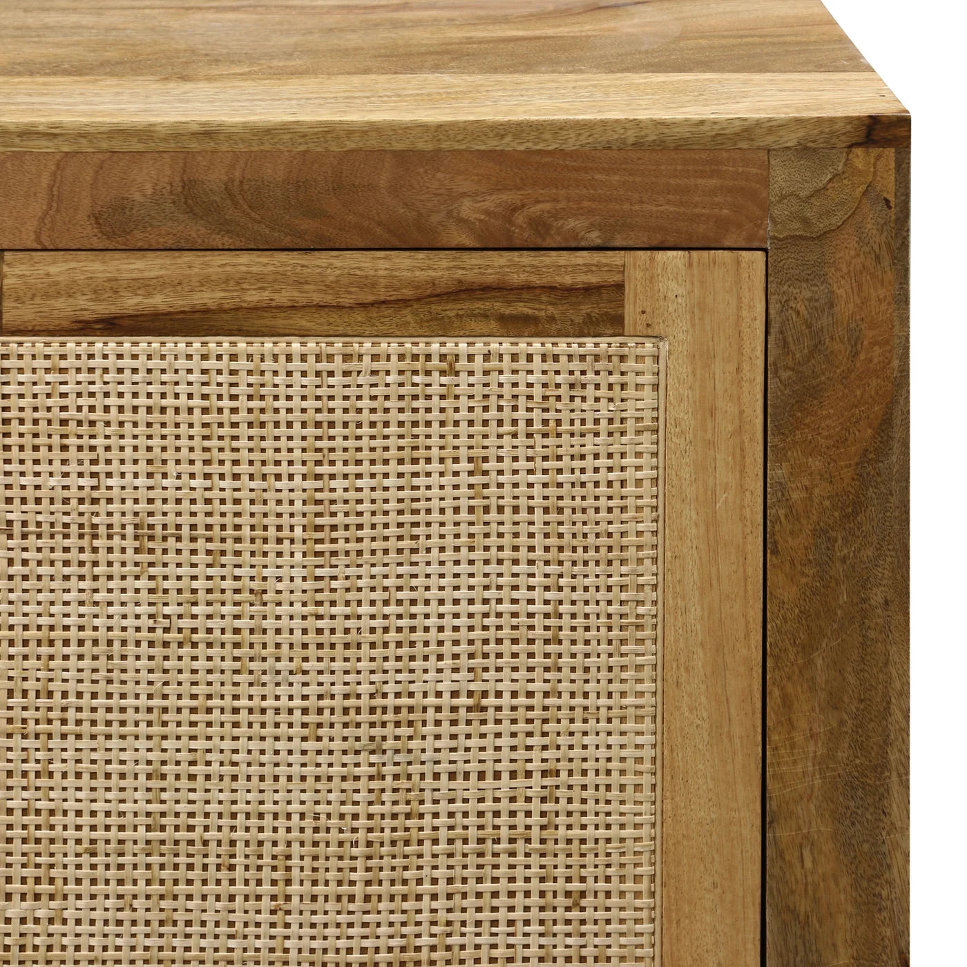 Rio 96" 4 Door 3 Drawer Sideboard - Natural + Cane