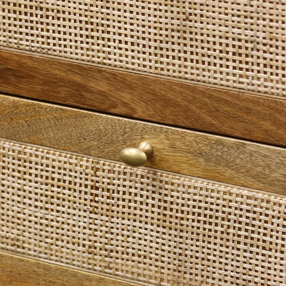 Rio 96" 4 Door 3 Drawer Sideboard - Natural + Cane