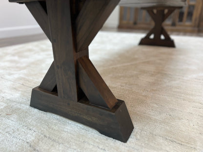 Bartholomew Teak Live Edge Dining Bench - Natural + Black