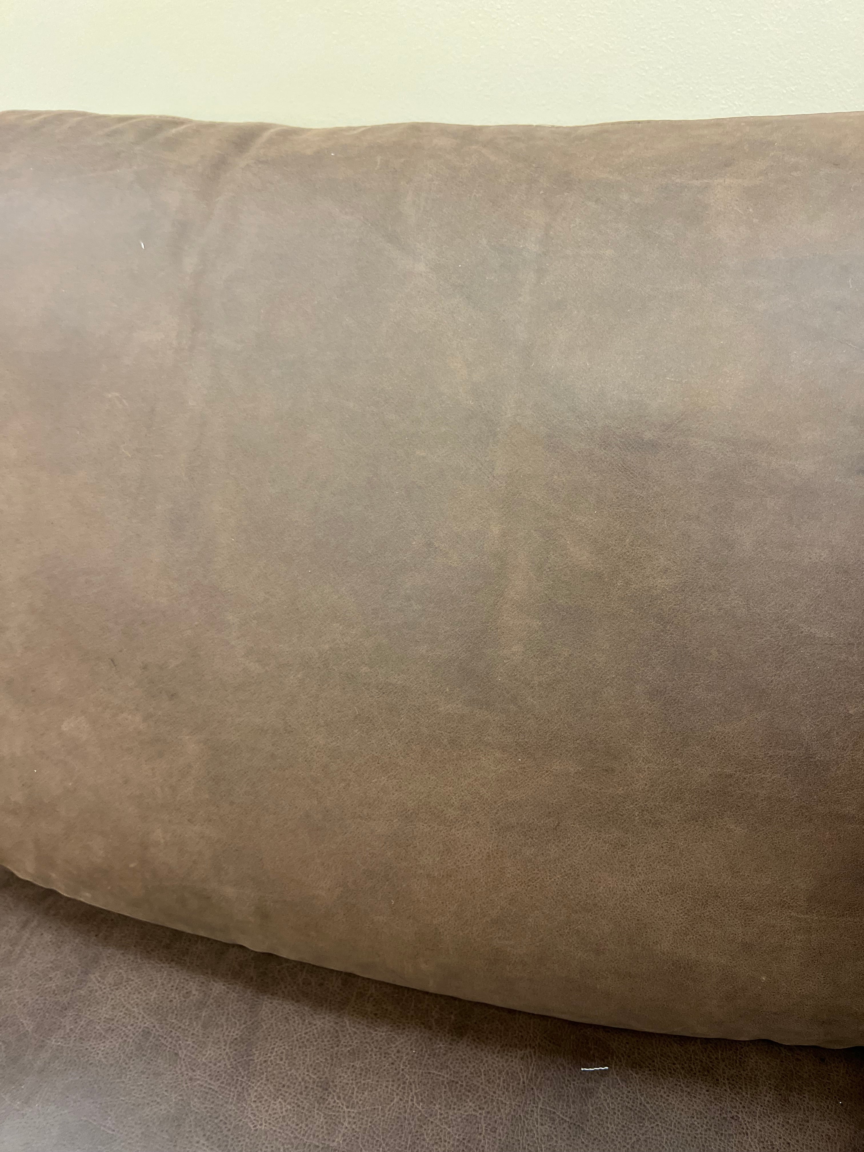 Raphael 124" Top Grain Leather Sofa w/Right Arm Facing Chaise - Napa Fudge