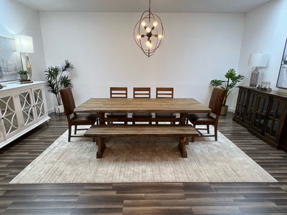 Bartholomew 96" Teak Live Edge Dining Table - Natural