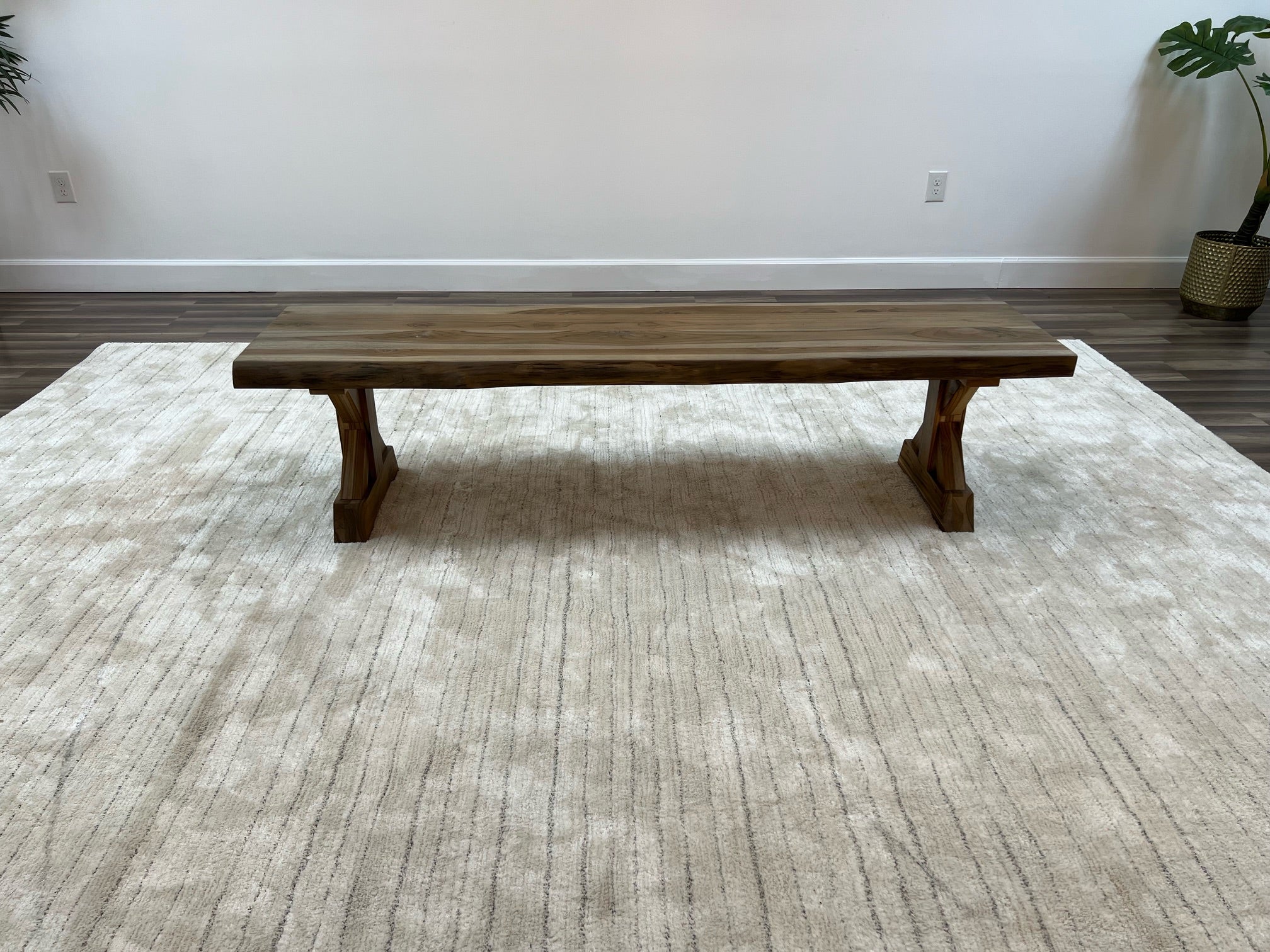 Bartholomew Teak Live Edge Dining Bench - Natural