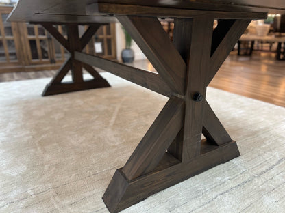 Bartholomew 96" Teak Live Edge Dining Table - Natural + Black