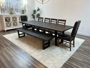 Wallace 108" Oak Dining Table - Sandblasted Black