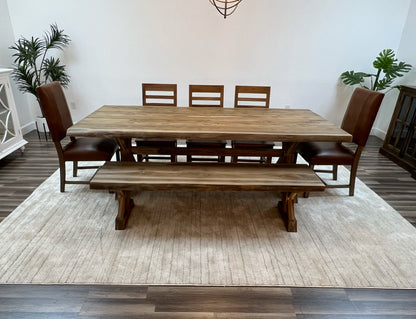 Bartholomew 96" Teak Live Edge Dining Table - Natural