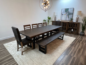 Wallace 108" Oak Dining Table - Sandblasted Black