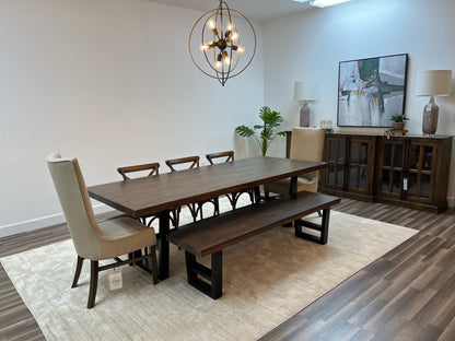 Maxwell Acacia 96" Dining Table - Natural + Smoke