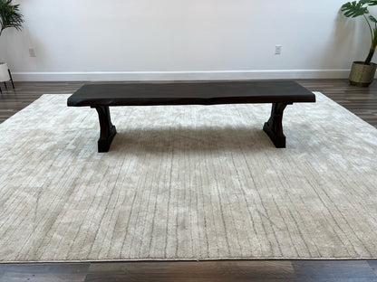 Bartholomew Teak Live Edge Dining Bench - Natural + Black