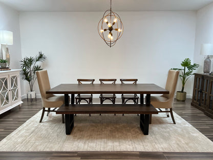 Maxwell Acacia 96" Dining Table - Natural + Smoke