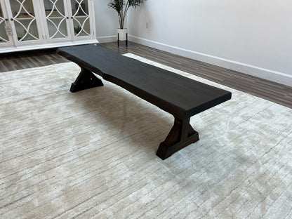 Bartholomew Teak Live Edge Dining Bench - Natural + Black