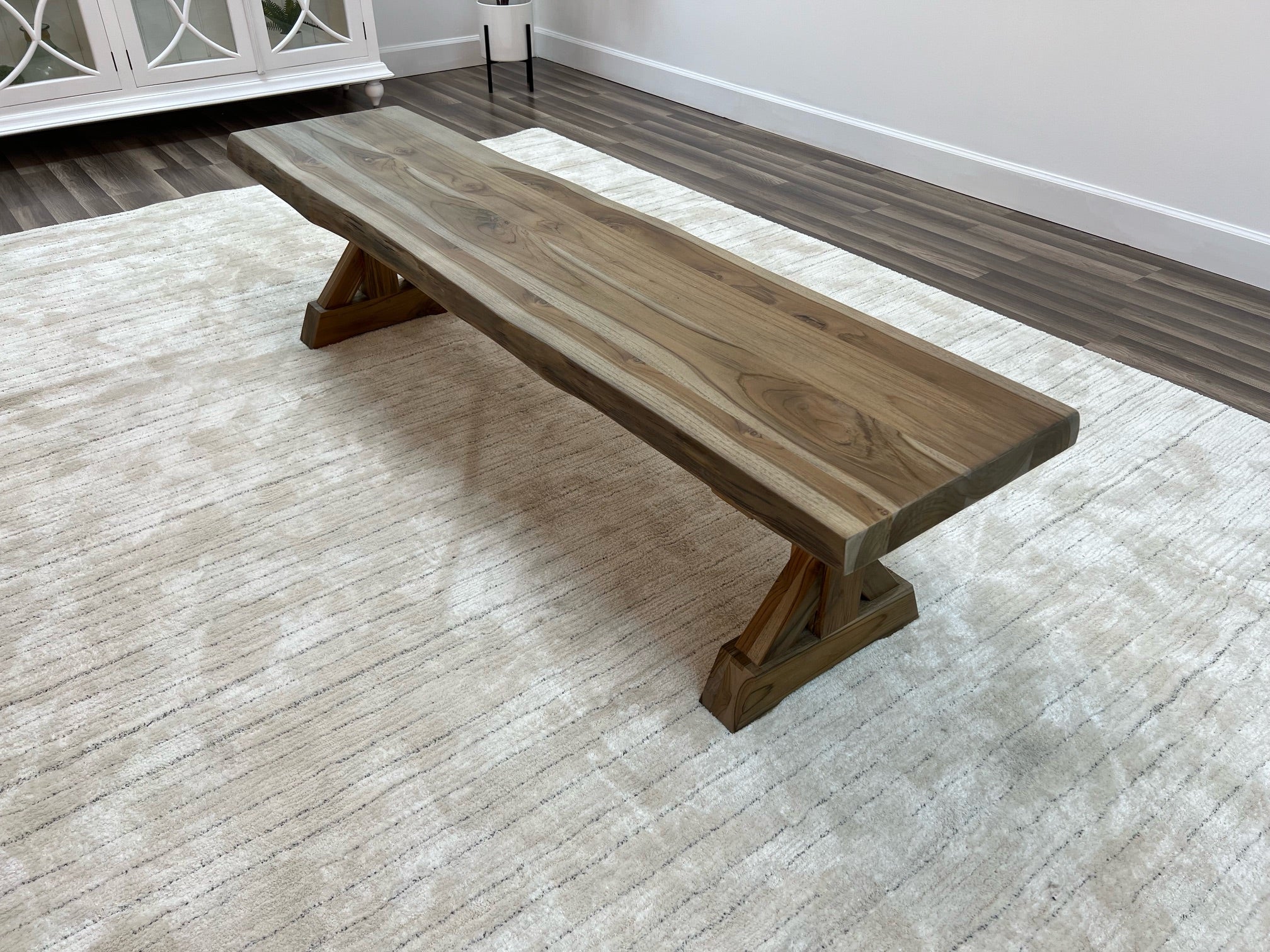 Bartholomew Teak Live Edge Dining Bench - Natural