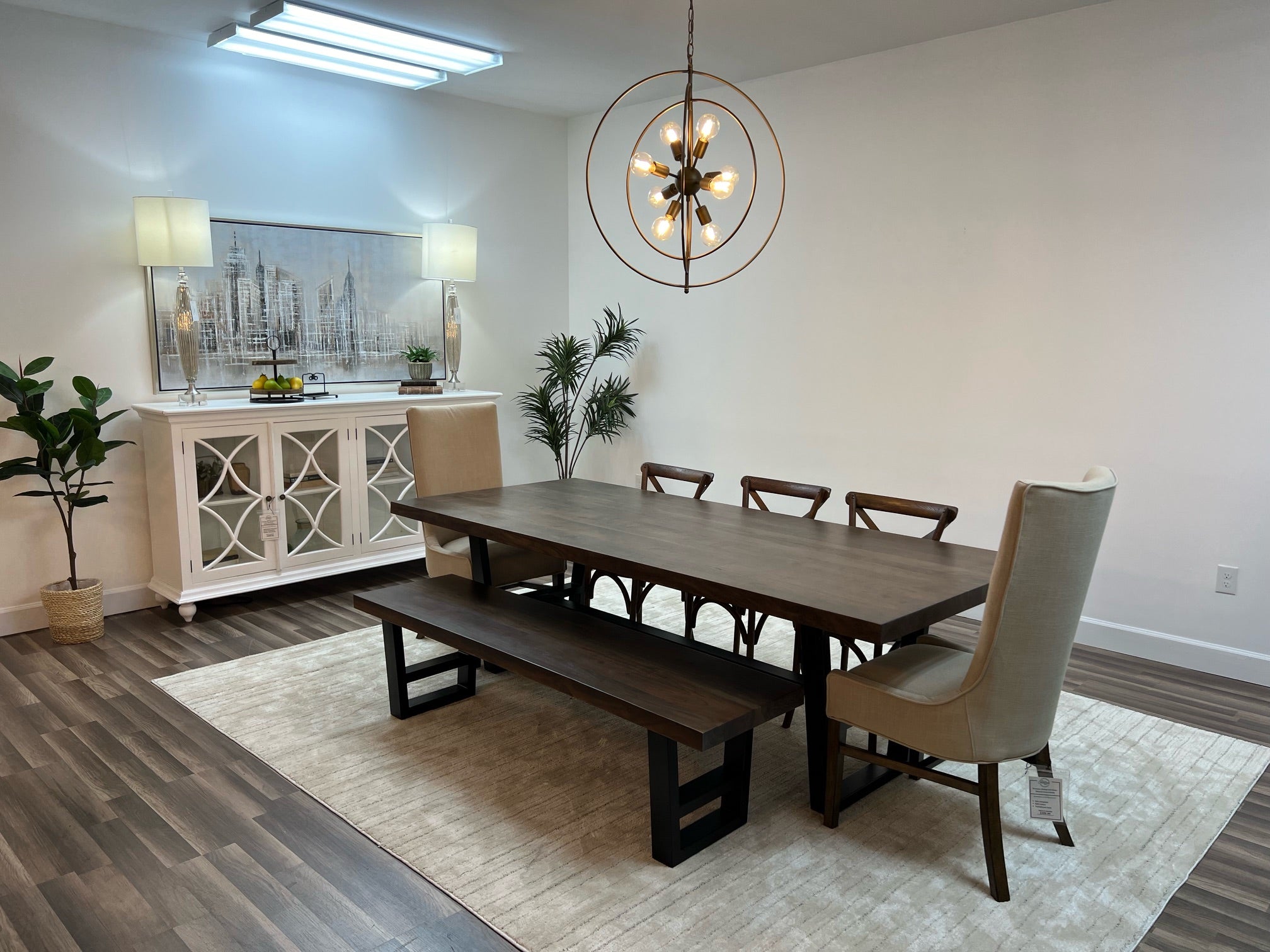 Maxwell Acacia 96" Dining Table - Natural + Smoke