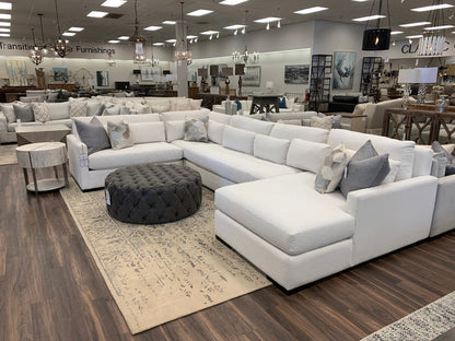 Glenda 170" x 104" Quick Ship Sectional w/ Right Arm Facing Chaise - Crypton Natural Linen - Classic Carolina Home