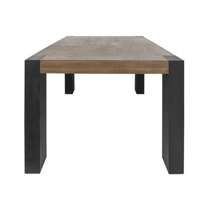 Debose 94" Rectangular Dining Table - Black + Oak